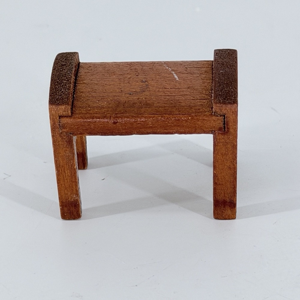 Vintage Wooden Dollhouse Baby Grand Piano & Bench Miniature Furniture Set - Picture 14 of 16